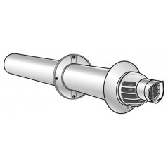 Terminal horizontal condensation 60 100 gaz et fioul ventouse pptl pvc lg 80cm réf 229100 UBBINK