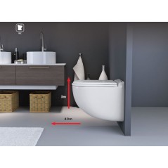 WC suspendue avec Broyeur intégré gain de place réf W40SP WATERMATIC