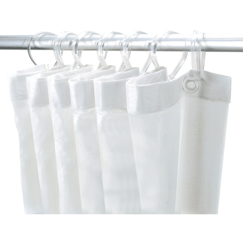 Rideau de Douche Angle Polyester Blanc 1.80x1.80ml réf 387 DELABIE