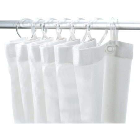  Rideau de Douche Angle Polyester Blanc 1.80x1.80ml REF 387 DELABIE