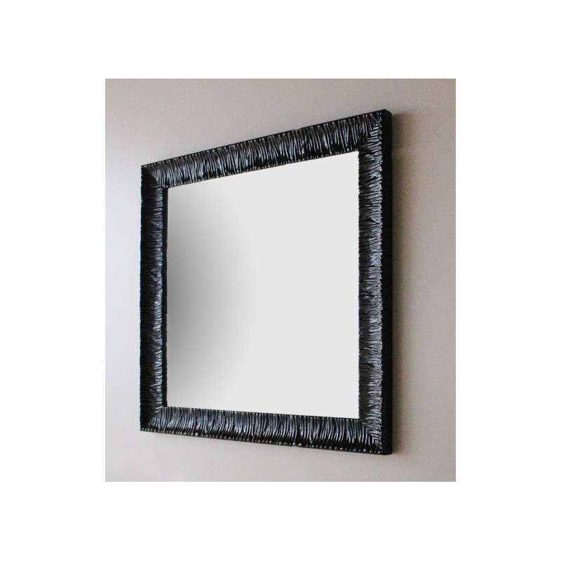 Miroir rétro cadre bois noir 100x100cm REF MP10013 ONDYNA