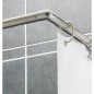 Tringle d'angle extensible de 80 à 140 cm en inox pour rideau de douche réf 60614 PRESTO