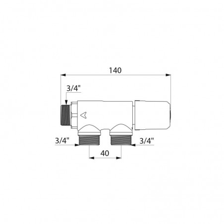 Mitigeur Thermostatique Premix Confort 3/4 Corps Brut pour 2 a 10 Robinets avec Clapet AR réf 733020 DELABIE