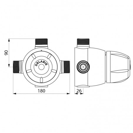 Mitigeur Thermostatique Premix securit premix 140 réf 731054 DELABIE