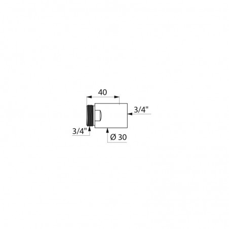 Rallonge chromée longueur 40 mm D30 MF 3/4 réf 822420 DELABIE