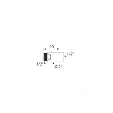 Rallonge chromée mongueur 25 mm D24 MF 1/2 réf 822215 DELABIE