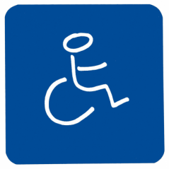 Figurine adhesive handicapes pvc fond bleu REF 878123 PELLET