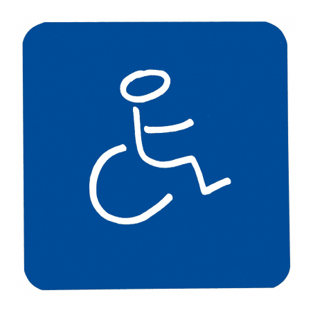 Figurine adhesive handicapes pvc fond bleu REF 878123 PELLET