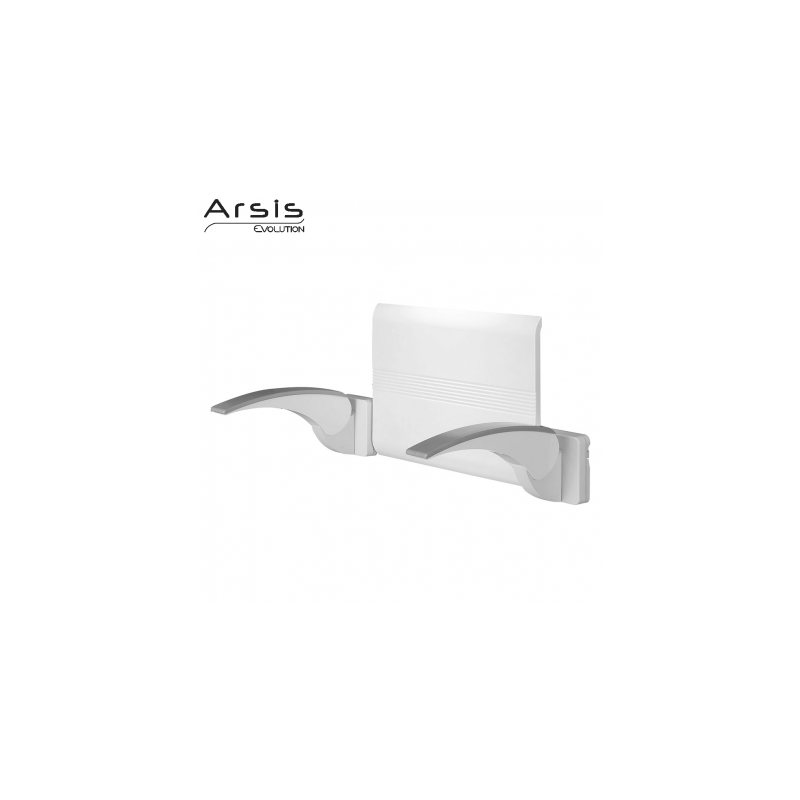Dossier blanc + 2 accoudoirs gris + rail mural + 2 platines d'adaptation blanc/gris REF 047721 PELLET
