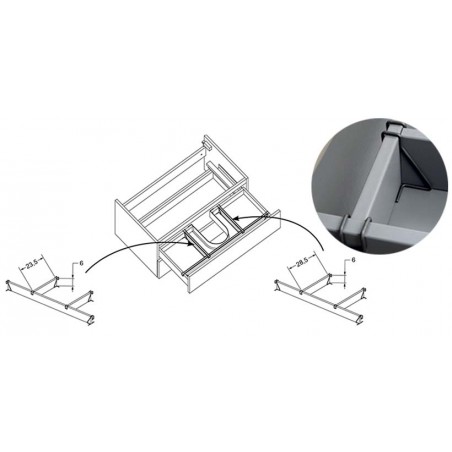 Kit séparateur de tiroir HALO pour meubles 46 cm de profondeur SANIJURA