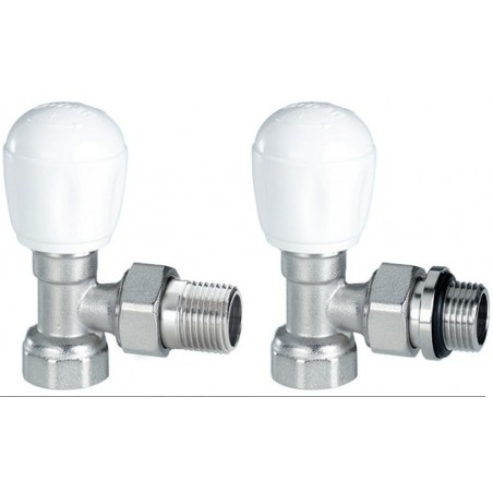 Robinet de radiateur manuel équerre MF 15/21 nickèle - joint O RING réf 01350420 EMMETI
