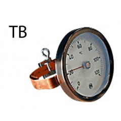 THERMOMETRE APPLIQUE BRACELET 0/120 POUR TUBE 1"1/2 RÉF TB