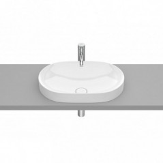 Vasque semi-encastrée Inspira round en Fineceramic® sans trop-plein 550x370 blanc brillant réf A327527000 ROCA