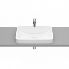 Vasque semi-encastrée Inspira square en Fineceramic® sans trop-plein 550x370 blanc brillant réf A327534000 ROCA