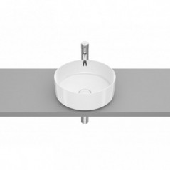 Vasque à poser Inspira round en Fineceramic® sans trop-plein 370x370 blanc brillant réf A327523000 ROCA