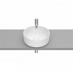Vasque à poser Inspira round en Fineceramic® sans trop-plein 370x370 blanc mat réf A327523620 ROCA