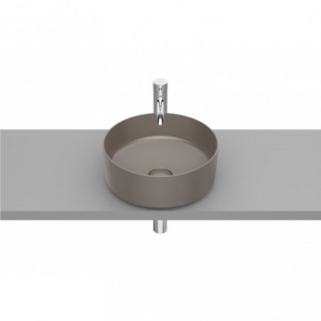 Vasque à poser Inspira round en Fineceramic® sans trop-plein 370x370 café réf A327523660 ROCA