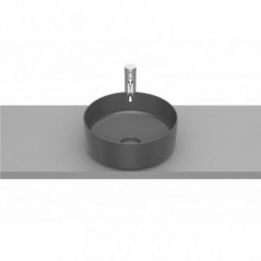 Vasque à poser Inspira round en Fineceramic® sans trop-plein 370x370 onyx réf A327523640 ROCA