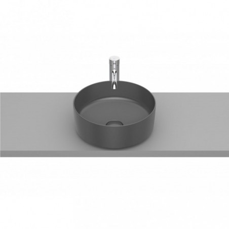 Vasque à poser Inspira round en Fineceramic® sans trop-plein 370x370 onyx réf A327523640 ROCA