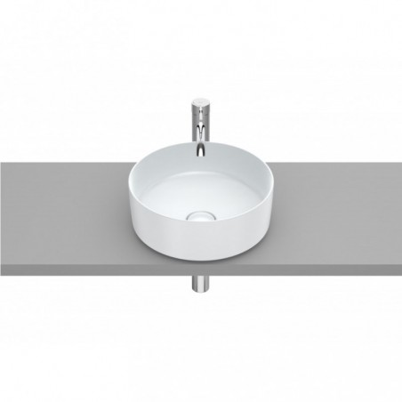 Vasque à poser Inspira round en Fineceramic® sans trop-plein 370x370 perle réf A327523630 ROCA