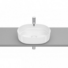 Vasque à poser Inspira round en Fineceramic® sans trop-plein 370x500 blanc brillant réf A327520000 ROCA