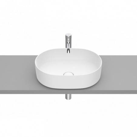 Vasque à poser Inspira round en Fineceramic® sans trop-plein 370x500 blanc mat réf A327520620 ROCA