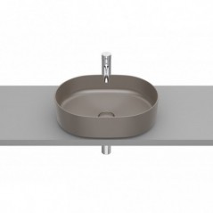 Vasque à poser Inspira round en Fineceramic® sans trop-plein 370x500 café réf A327520660 ROCA