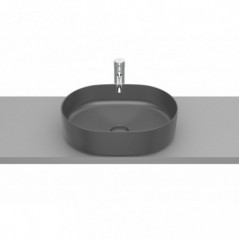 Vasque à poser Inspira round en Fineceramic® sans trop-plein 370x500 onyx réf A327520640 ROCA