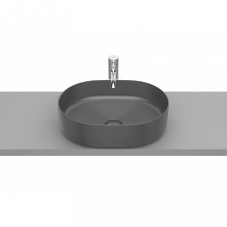 Vasque à poser Inspira round en Fineceramic® sans trop-plein 370x500 onyx réf A327520640 ROCA