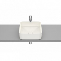 Vasque à poser Inspira square en Fineceramic® sans trop-plein 370x370 beige réf A327532650 ROCA