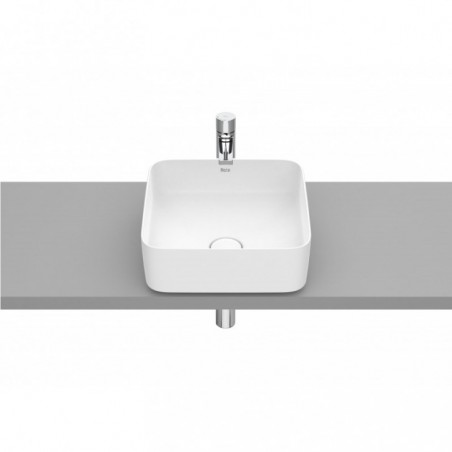 Vasque à poser Inspira square en Fineceramic® sans trop-plein 370x370 blanc mat réf A327532620 ROCA