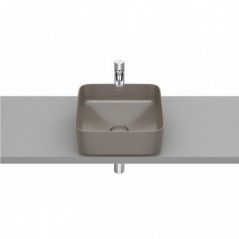 Vasque à poser Inspira square en Fineceramic® sans trop-plein 370x370 café réf A327532660 ROCA