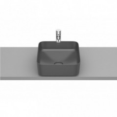 Vasque à poser Inspira square en Fineceramic® sans trop-plein 370x370 onyx réf A327532640 ROCA