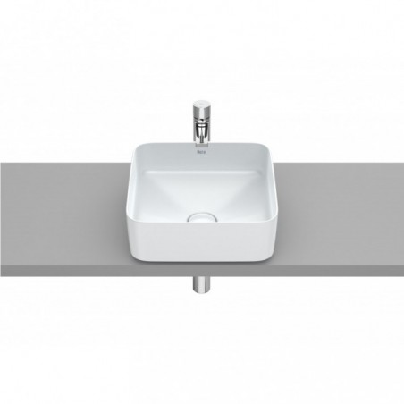 Vasque à poser Inspira square en Fineceramic® sans trop-plein 370x370 perle réf A327532630 ROCA
