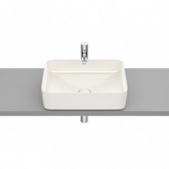 Vasque à poser Inspira square en Fineceramic® sans trop-plein 370x500 beige réf A327530650 ROCA