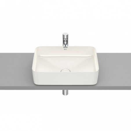 Vasque à poser Inspira square en Fineceramic® sans trop-plein 370x500 beige réf A327530650 ROCA