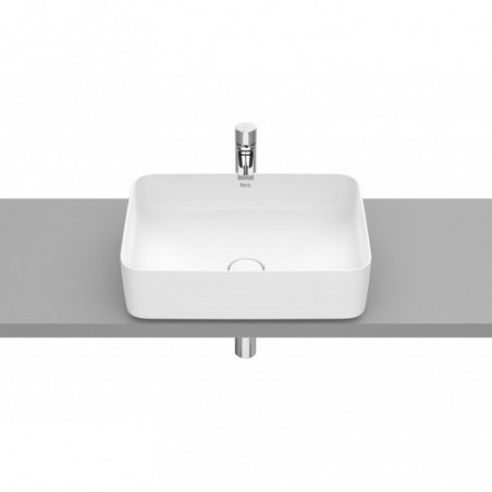 Vasque à poser Inspira square en Fineceramic® sans trop-plein 370x500 blanc mat réf A327530620 ROCA