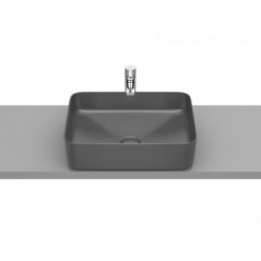Vasque à poser Inspira square en Fineceramic® sans trop-plein 370x500 onyx réf A327530640 ROCA