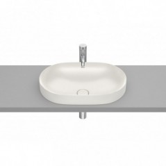 Vasque semi-encastrée Inspira round en Fineceramic® sans trop-plein 550x370 beige réf A327527650 ROCA