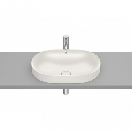 Vasque semi-encastrée Inspira round en Fineceramic® sans trop-plein 550x370 beige réf A327527650 ROCA