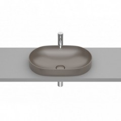 Vasque semi-encastrée Inspira round en Fineceramic® sans trop-plein 550x370 café réf A327527660 ROCA