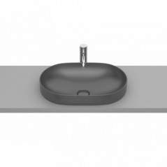 Vasque semi-encastrée Inspira round en Fineceramic® sans trop-plein 550x370 onyx réf A327527640 ROCA