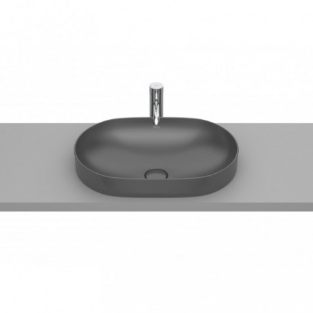 Vasque semi-encastrée Inspira round en Fineceramic® sans trop-plein 550x370 onyx réf A327527640 ROCA
