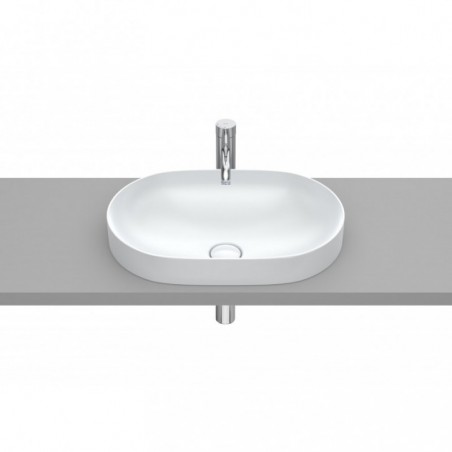 Vasque semi-encastrée Inspira round en Fineceramic® sans trop-plein 550x370 perle réf A327527630 ROCA