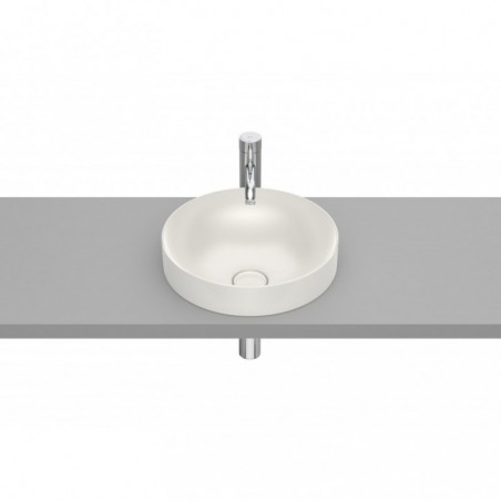 Vasque semi-encastrée Inspira round en Fineceramic® sans trop-plein 370x370 beige réf A32752R650 ROCA