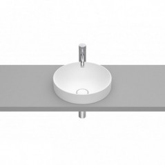 Vasque semi-encastrée Inspira round en Fineceramic® sans trop-plein 370x370 blanc mat réf A32752R620 ROCA