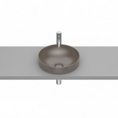 Vasque semi-encastrée Inspira round en Fineceramic® sans trop-plein 370x370 café réf A32752R660 ROCA