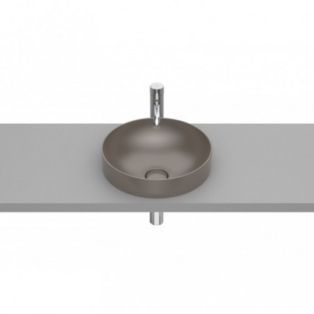 Vasque semi-encastrée Inspira round en Fineceramic® sans trop-plein 370x370 café réf A32752R660 ROCA