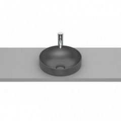 Vasque semi-encastrée Inspira round en Fineceramic® sans trop-plein 370x370 onyx réf A32752R640 ROCA