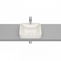 Vasque semi-encastrée Inspira square en Fineceramic® sans trop-plein 370x370 beige réf A32753R650 ROCA